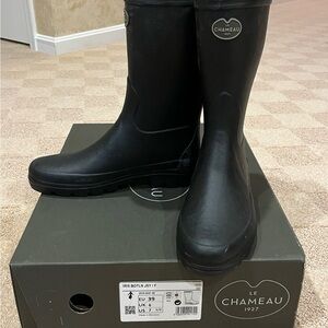 Le Chameau Iris Bottllin Rain Boots in Black UK 39